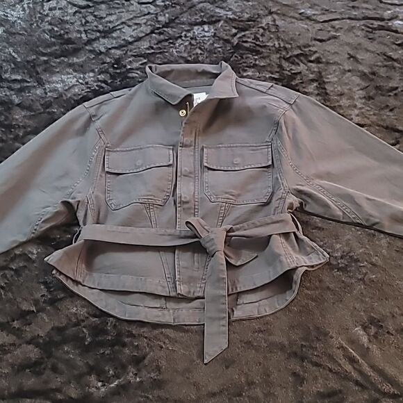 Frame Cotton Belted Blazer  - Picture 6 of 12